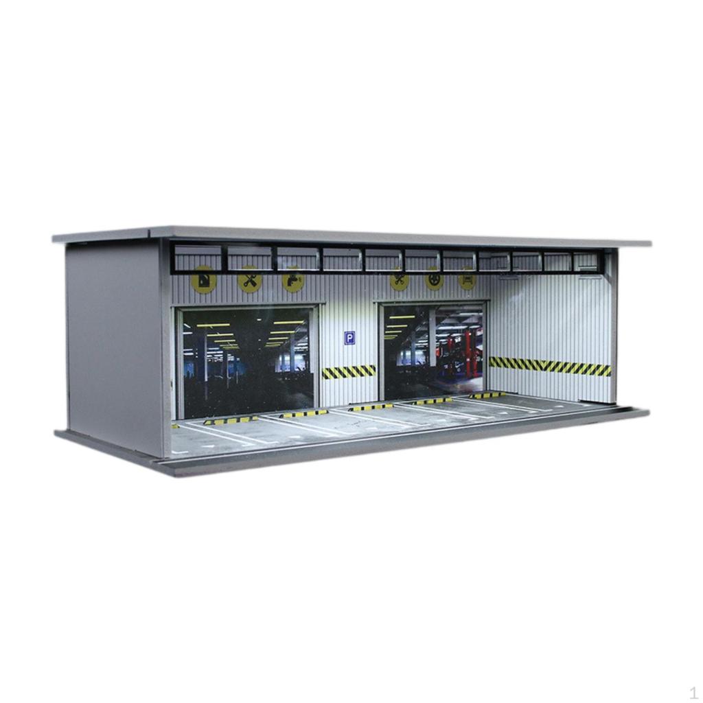 1/64 Diorama Car Display Case Mini Model Storage Box Acrylic Showcase Organizer with Light