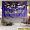 Custom Name football Ravens Logo Tapestry Room Decoration Wall Hanging for Living Room Bedroom, dormitory, Birthday and Christmas gifts