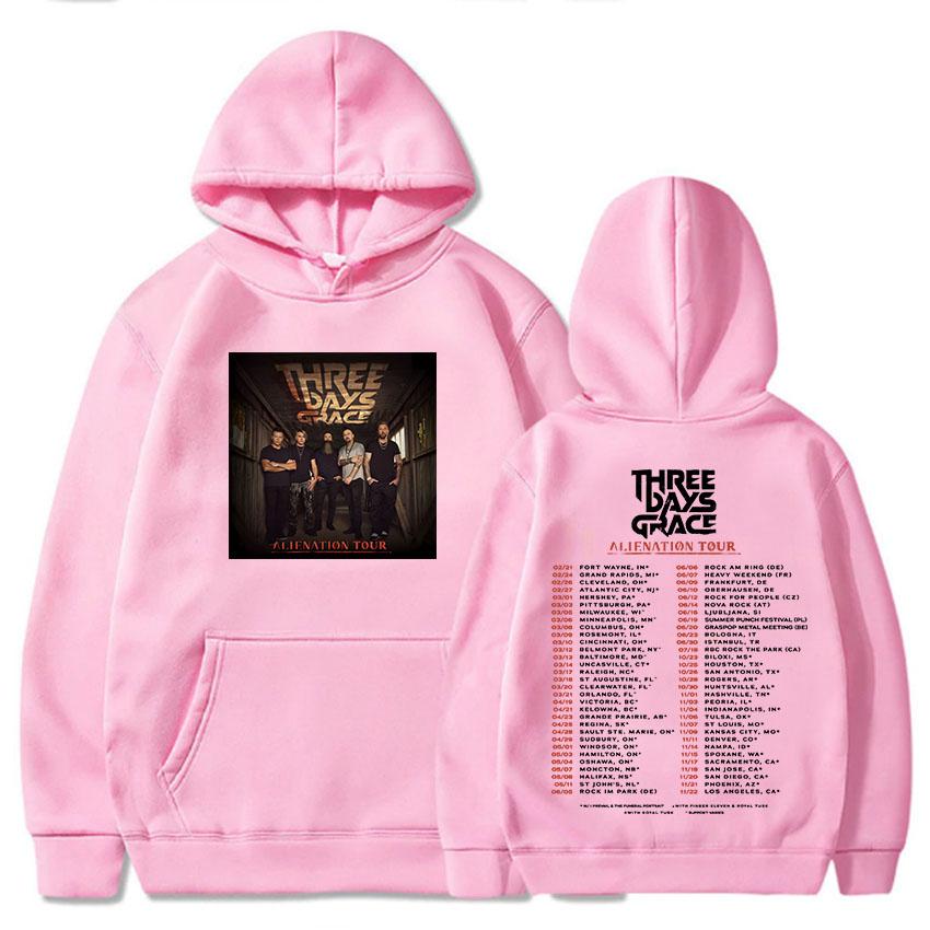 Alienation Tour 2026 Hoodies Rock Band Three Days Grace Sweatshirts Long Sleeve Winter Hooded Pullovers Heavy Mental Streetwear