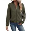 Womens Long Sleeve Zip Up Sweatshirts Jackets Full Zipper Lightweight Jacket Casual Pocket Loose Outwear Coat