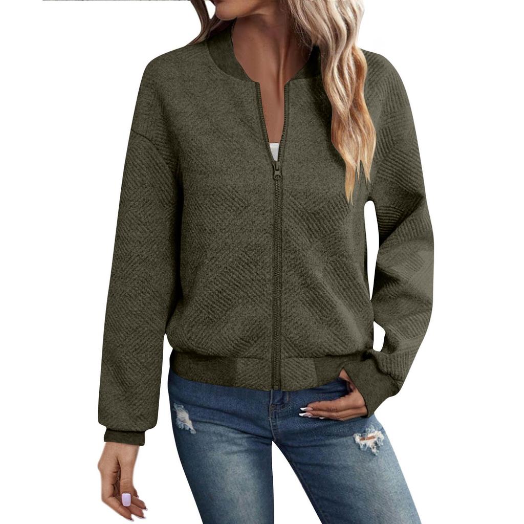 Womens Long Sleeve Zip Up Sweatshirts Jackets Full Zipper Lightweight Jacket Casual Pocket Loose Outwear Coat
