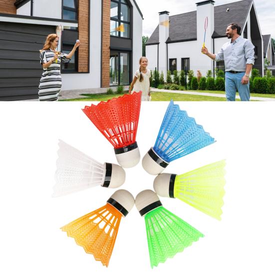 12 шт. воланов для бадминтона, яркие цвета, многоразовые, легкие, портативные, для тренировок, бадминтон для детей, для развлечений