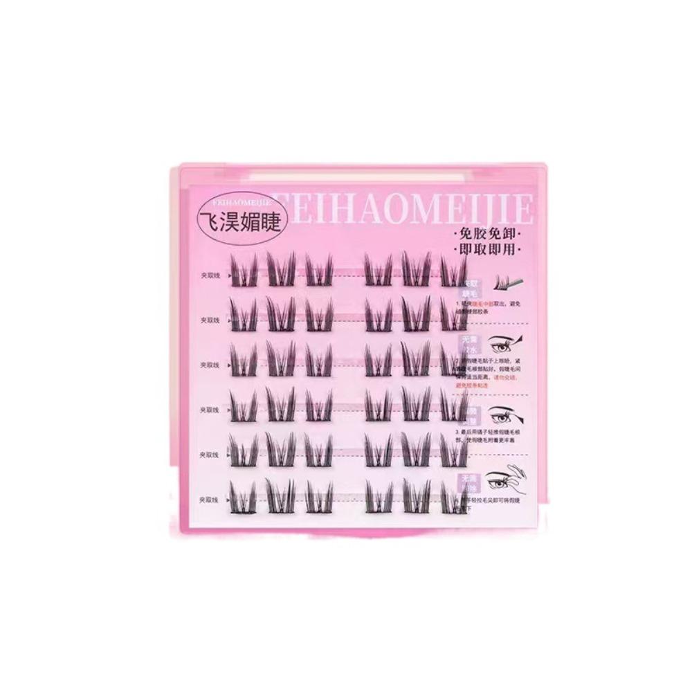 Милые накладные ресницы с клеем своими руками, накладные ресницы без клея, самоклеящиеся пучки ресниц для женщин/девушек