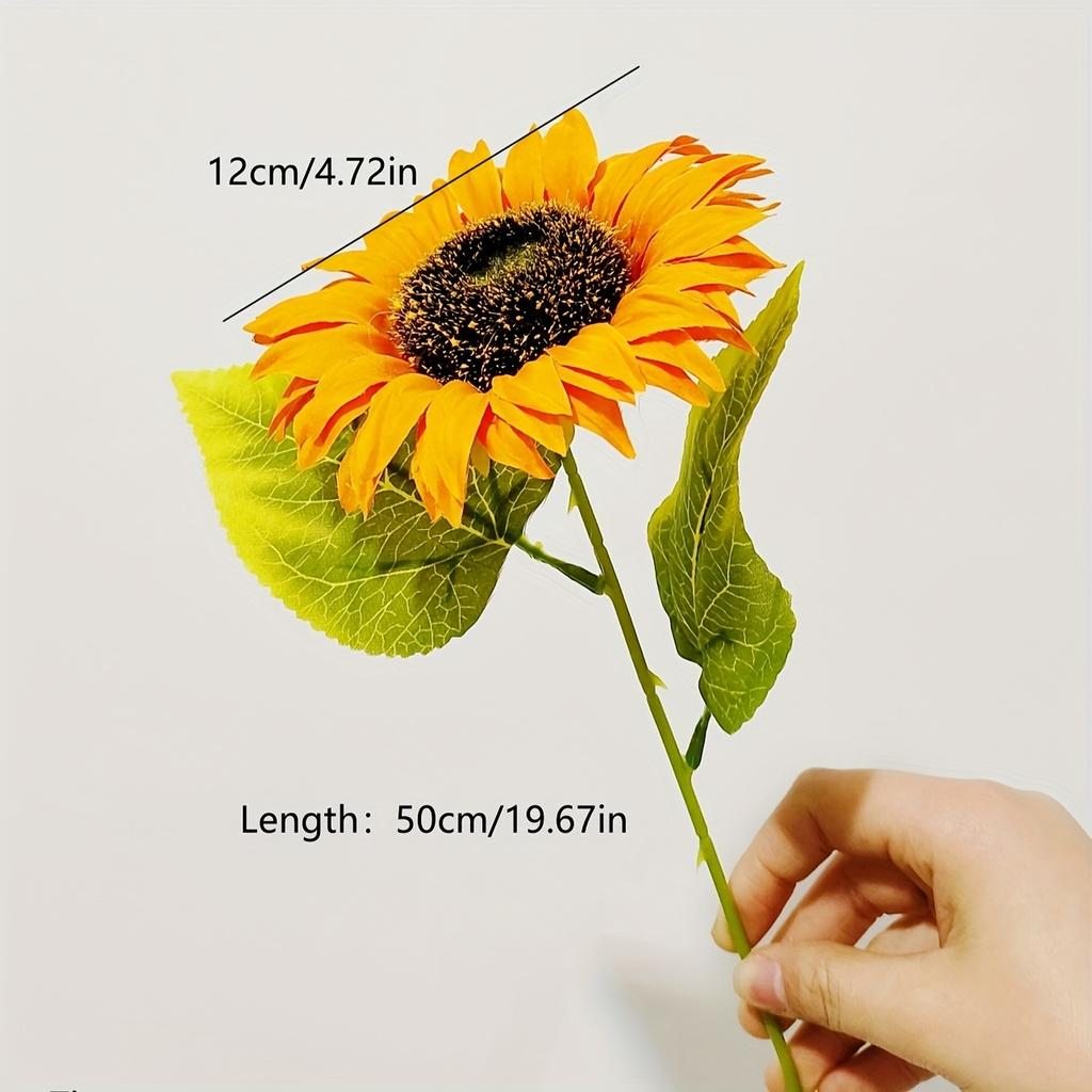 9 шт. искусственных подсолнухов в винтажном стиле - реалистичные искусственные цветы с длинными стеблями для дома, свадьбы, сада, декора вечеринок на открытом воздухе - шелковые цветы оптом