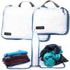 Acteon Packing Cube Compression Bag Packing Pouch Splashproof Material Set of 2 for Travel Business Trip Blue X White