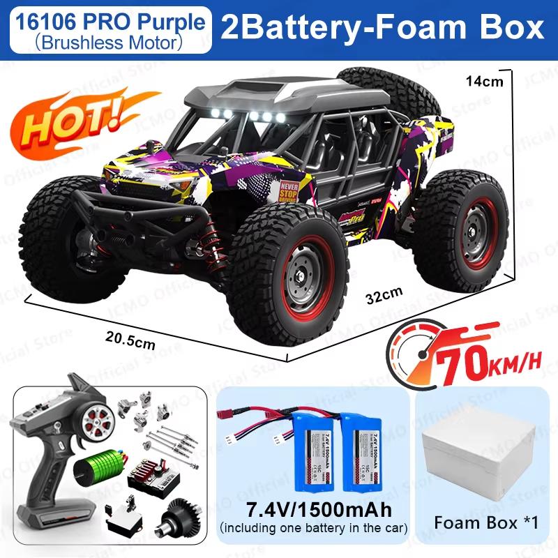 New 4WD RC Car 4x4 Off-road Drift Racing Car 50/70KM/h Super Brushless High Speed Radio Waterproof Truck Remote Control Toy for Kids Boys Racing