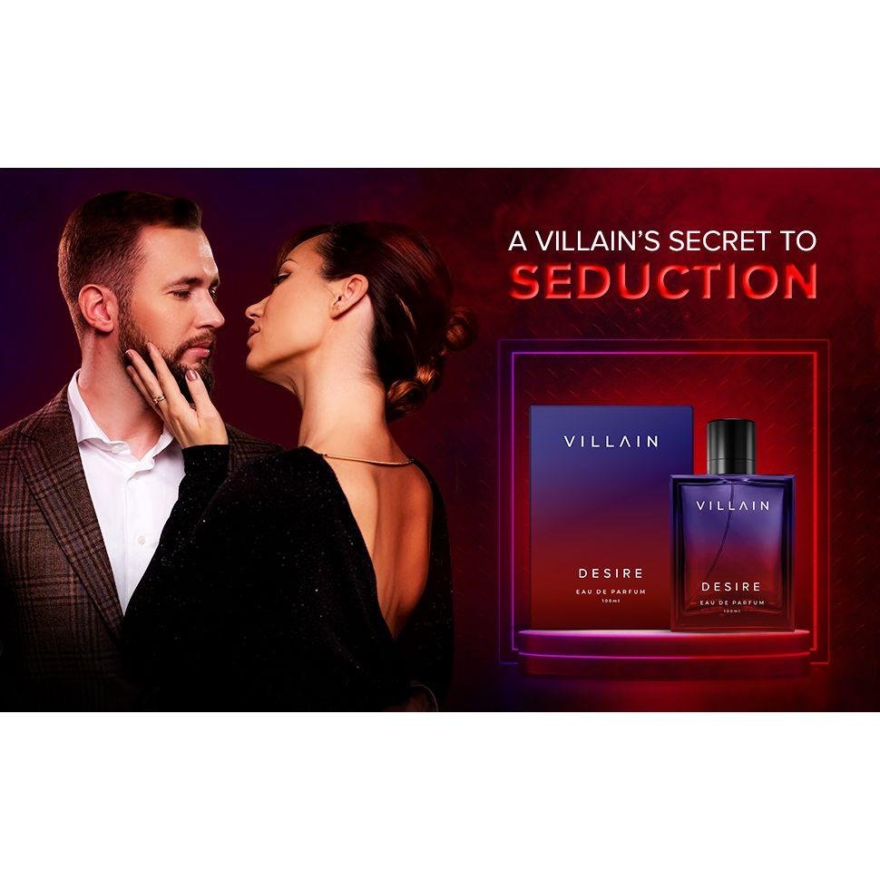 Парфюмерная вода Villain Desire для мужчин-100 мл | Супер чувственный и сильный аромат премиум-класса | Древесный, Пряный| Произведите впечатление на женщин и наслаждайтесь непревзойденной привлекательностью