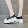 Fashion 8CM Casual Shoes Women's New Platform Heel Women Round Toe 2024 White Shoes Fashion Breathable Thick Bottom Slip Loafers Women