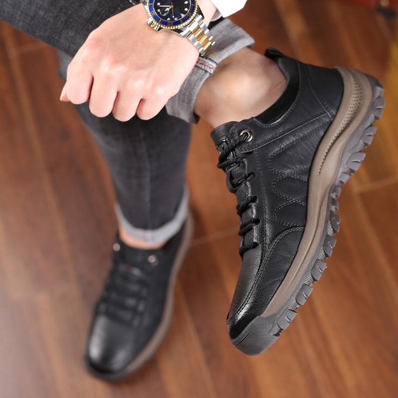 Leather Casual Men Shoes Comfortable Sneakers Casual Shoes Walking Footwear Winter Boots Lac-up Mens Vulcanize  Leather Shoes