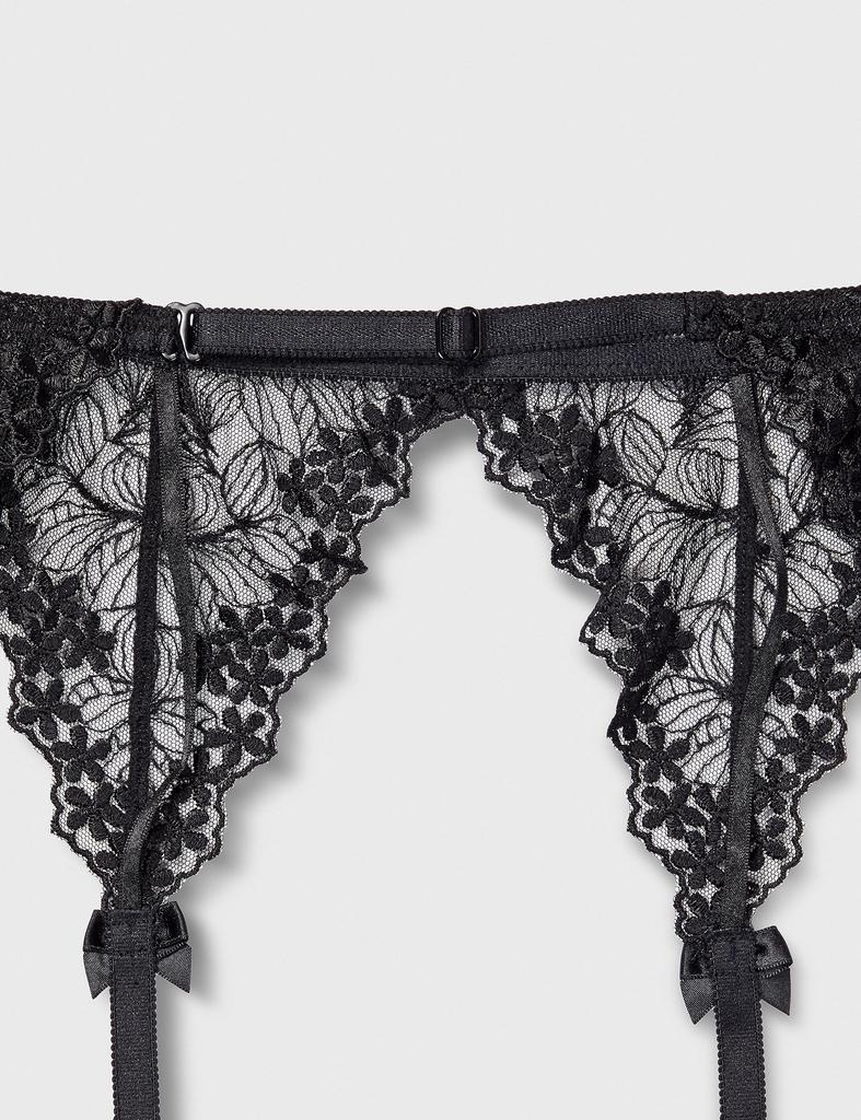 Garter Stocking Full Made In 535030 La Pomme Black [La Pomme] Women's Belt, Stopper, Lace, Cosplay, Japan, Brand,