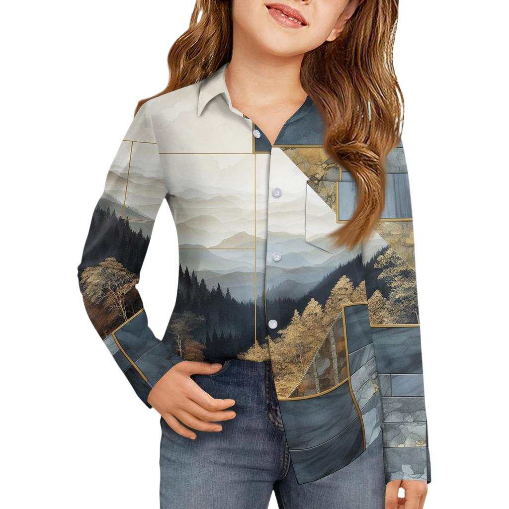 Girls' Button-Down Shirt - Long Sleeve Dress Blouse
