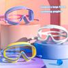 Плавательные очки с большой оправой Водонепроницаемые Защита от запотевания HD Плавательные очки с берушами Мальчики Девочки Очки для бассейна Пляжная одежда для взрослых Детей
