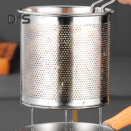Stainless Steel Deep Fryer Pot with Basket Lid Deep Oil Fryer Pan Multi-Purpose Mini Fryer Pan for Fries Chicken Fish Shrimp Bacon