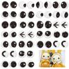 OLYCRAFT 144 Pieces 24 Types Stuffed Toy Eyes 8mm Thickness Cabochon Doll Eyes Doll Eyes Glass Cute Doll Making Craft Handicraft Parts Handmade