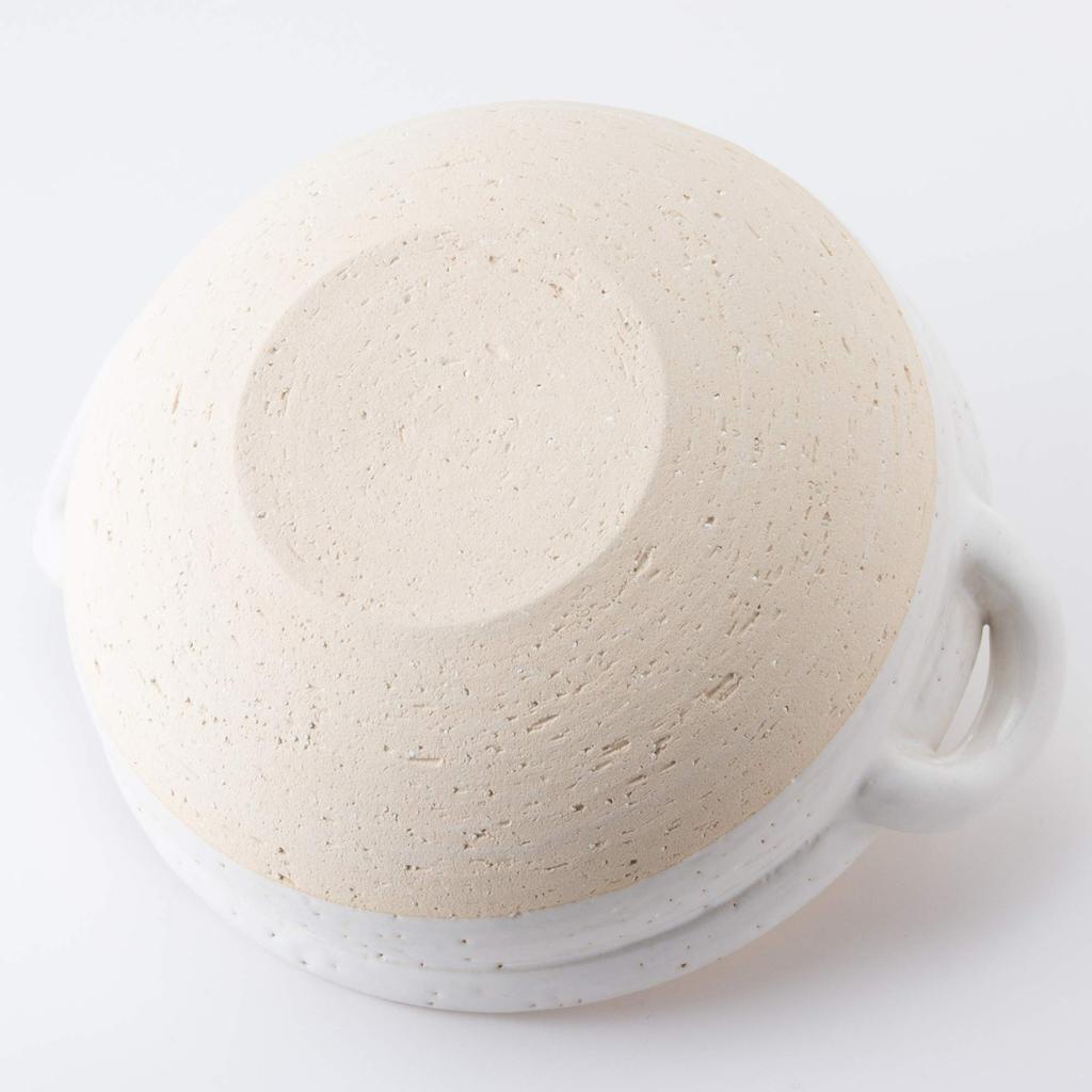 Hasenen Глиняный горшок Здоровой готовки на пару Средний 27 см 2000 мл Для людей Только открытый огонь Белый Ига-яки Сделано в Японии 2-4 ZW-23