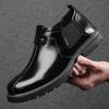 Fashion Men's High-top Leather Shoes Winter Fashion Retro Tooling Boots Casual Leather Boots Comfortable Wear-resistant Motorcycle Boots