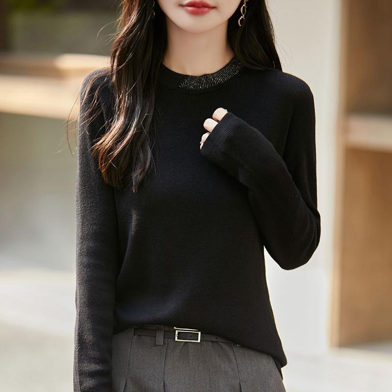 Женский кашемировый свитер Qinghe кашемир 50% шерсть 50% шелк Женский осенне-зимний кашемировый свитер мягкий и теплый