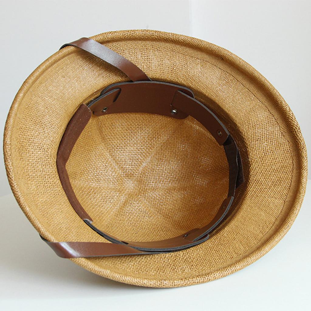 Vintage Handcrochet Straw Hat Vacation Bucket Hat for Adult Women Outdoor Activity Panama Hat for Travel and Casual Wear