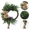 Christmas Wreath Door Hanging Linen Bow Home Decoration Holiday Party