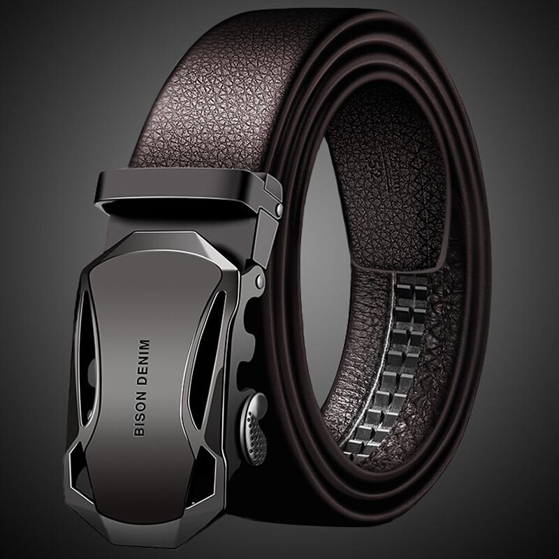 Men's American Bison Leather Automatic Buckle Business Casual Belt