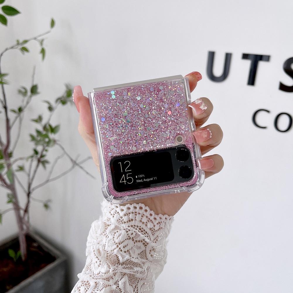Для Samsung Galaxy Z Flip 6 5 4 3 ZFlip6 чехол Fantasy Sequin Прозрачный складной для Flip4 Ударопрочный защитный жесткий задний чехол