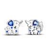 925 Silver Earring Stud For Women Moon Star Cat Design Wedding Party Jewelry Gift Handmade