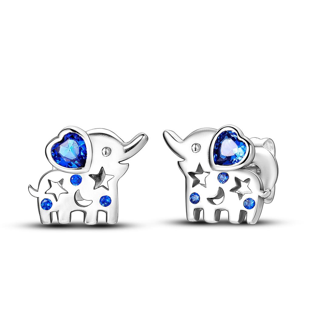 925 Silver Earring Stud For Women Moon Star Cat Design Wedding Party Jewelry Gift Handmade