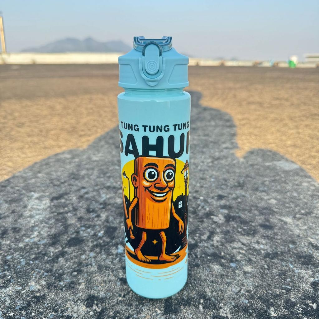 Italian Brainrot Water Bottle Tung Tung Tung Sahur Water Cup With Straw Football Sports Water Kettle Easter Valentine'S Day Gift