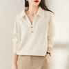 Fashion Hatless Sweatshirt for Women In Spring and Autumn New Solid Color Loose Casual Jacket Lapel Versatile Top