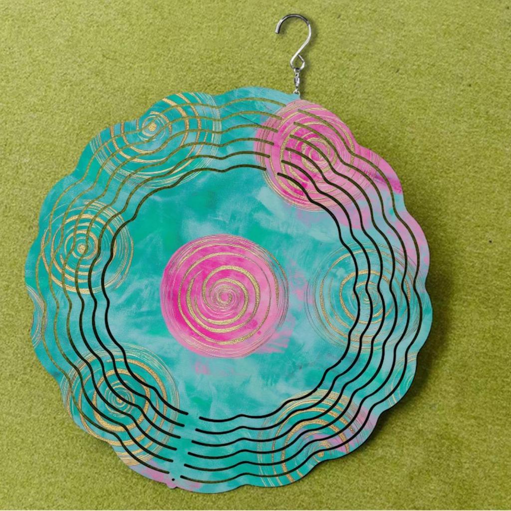 Элегантный подвесной колокольчик с вращающимся на 360 градусов крючком, 25 см, яркий абстрактный металлический уличный декор для балкона, газона, сада, идеальный подарок для всех сезонов