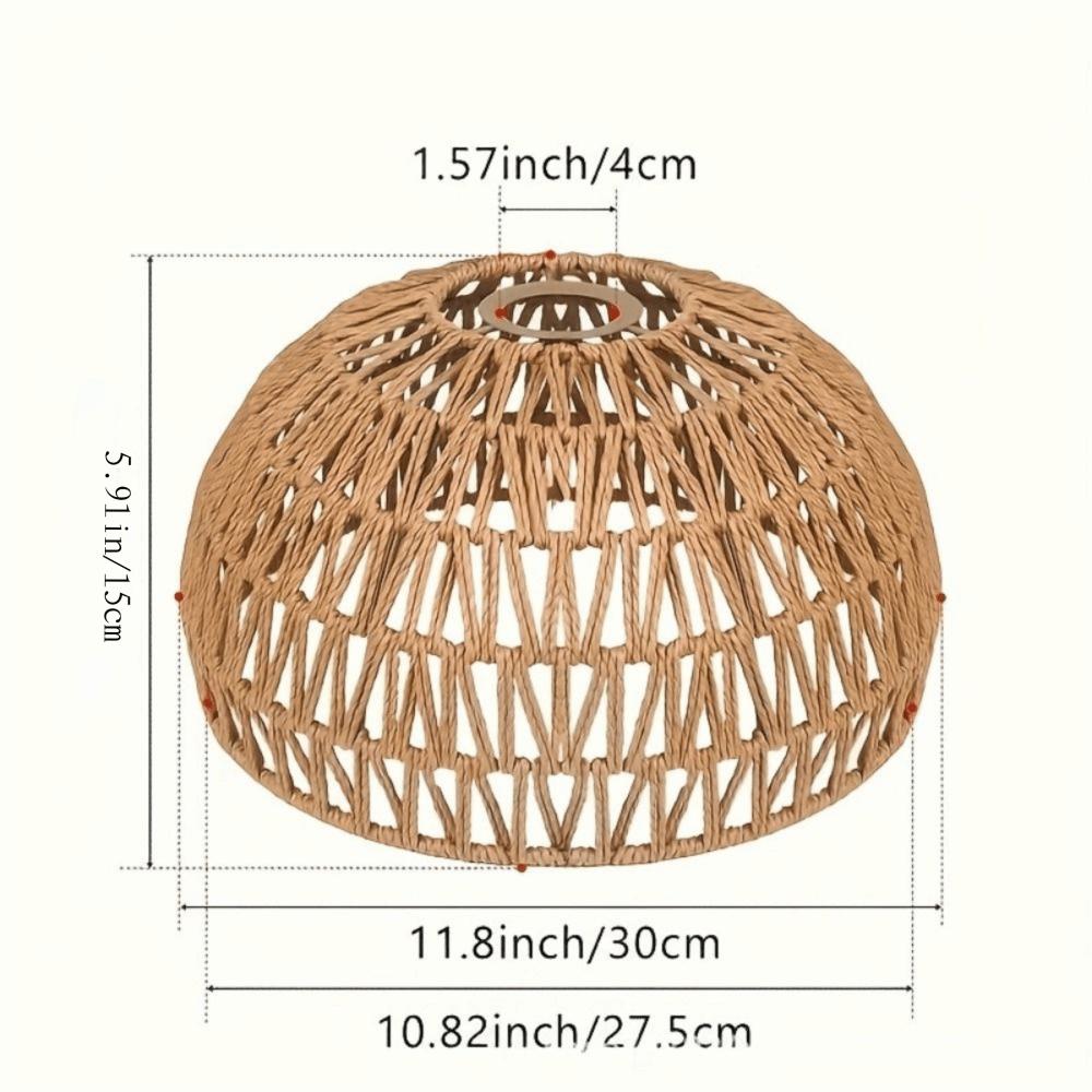Weaving Design Woven Lampshade Hanging Light Fixture Vintage Lampshade Vintage Style Cane Inspired Light Fixture Home Decoration