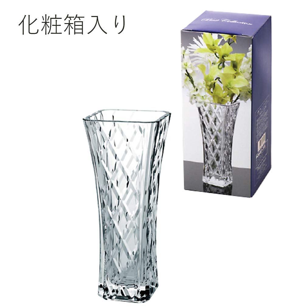 Toyo Sasaki Glass Цветы x x Ваза, Прозрачная, 20,3 8,5 8,5 см, Декор, P-26497-JAN