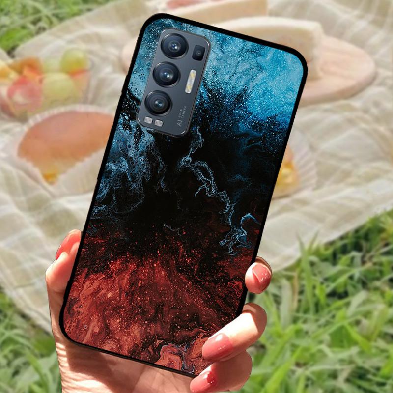 Для OPPO Find X3 Neo Чехол Силиконовый Мягкий Мраморный Черный Бампер Funda Coque для Oppo Find X3 Lite Защитный Capa FindX3 Neo