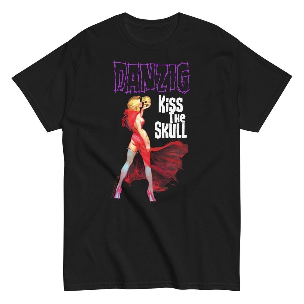 MerchMoment DanzigKiss The Skull unisex T-Shirt unisex T-Shirt Blk New Unisex unisex T-Shirt