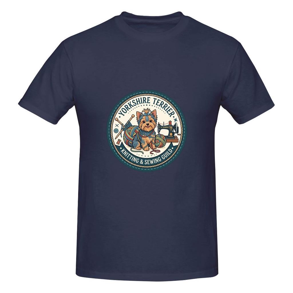 Yorkshire Terrier Knitting Sewing Guild Yarn Needle Japanese Fresh Tshirt Niche Casual Heat Transfer Basic Tee
