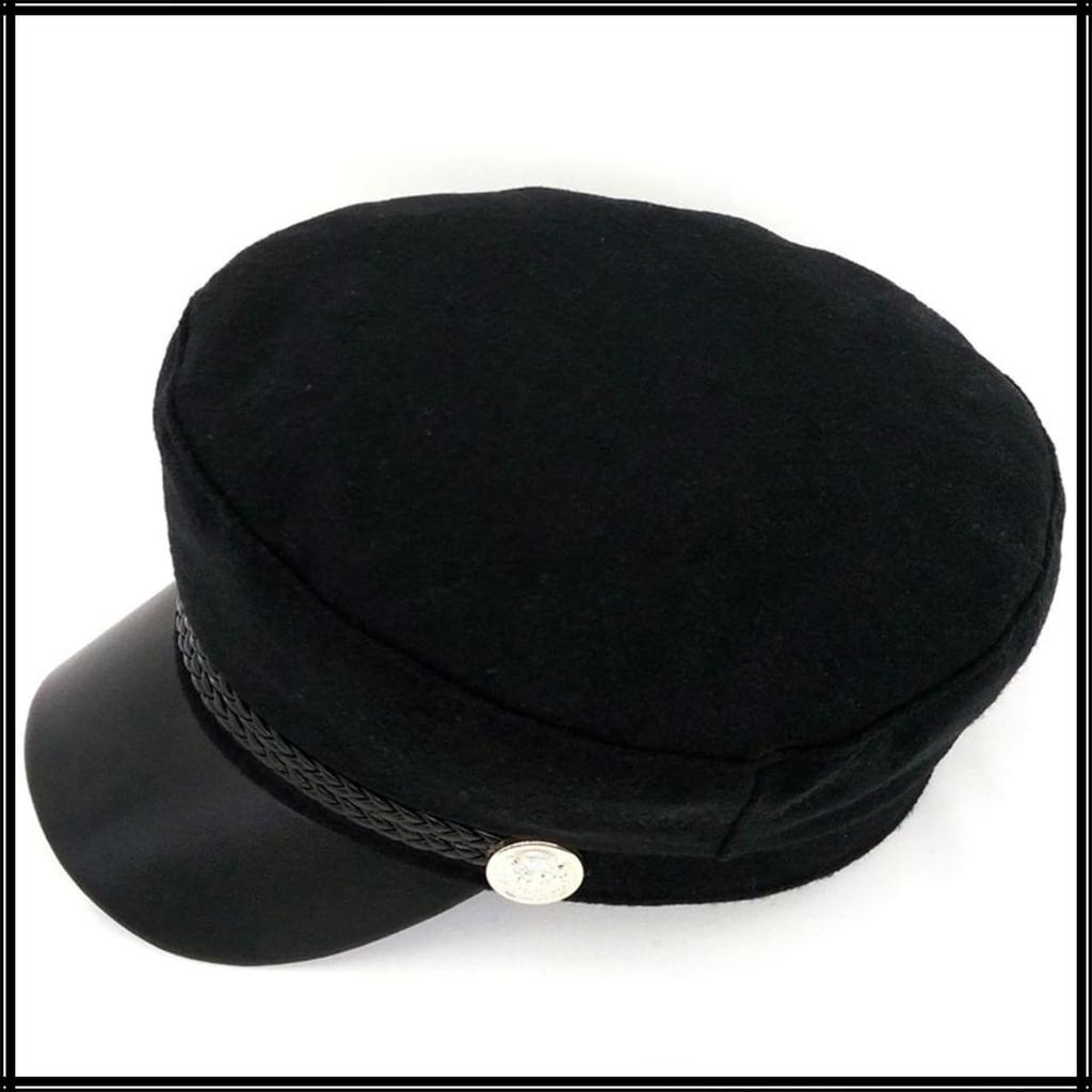 Marine Gothic Going CZ315 [White Fang] Cap, Black, Casquette, Lolita, Hat, Out, Travel, Stylish, Women's, (Black)