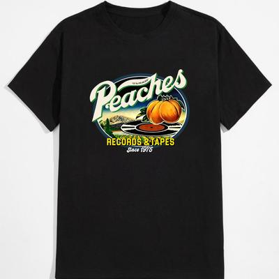 Peaches records tapes 1975 винтажный музыкальный магазин графическая футболка классическая ретро u