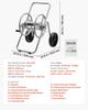 Water Hose Reel Cart, 6096/9144 cm High-Pressure Garden Hose Cart, Hoses Reel Carts with Two Wheels, Handle & Heavy-Duty Mesh Storage Basket, Portable