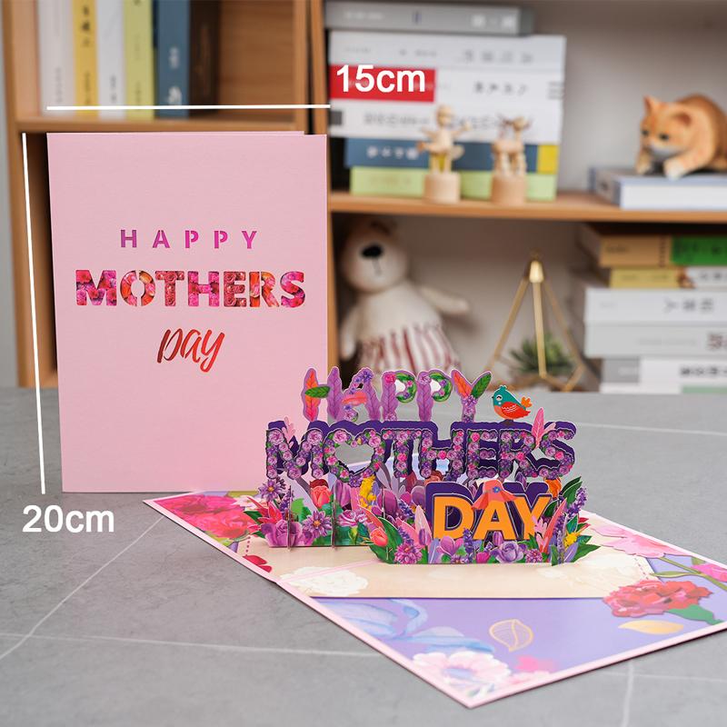 1 шт., 3D-раскладная поздравительная открытка для мамы, открытки на день матери, поздравительные открытки с цветочным букетом, сочувствие ко дню рождения