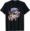 Funny Fishing and Fisherman Gift American Flag T-Shirt Unisex T-Shirt