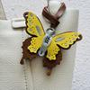 Cute butterfly leather bag, elegant gift, handmade creative keychain