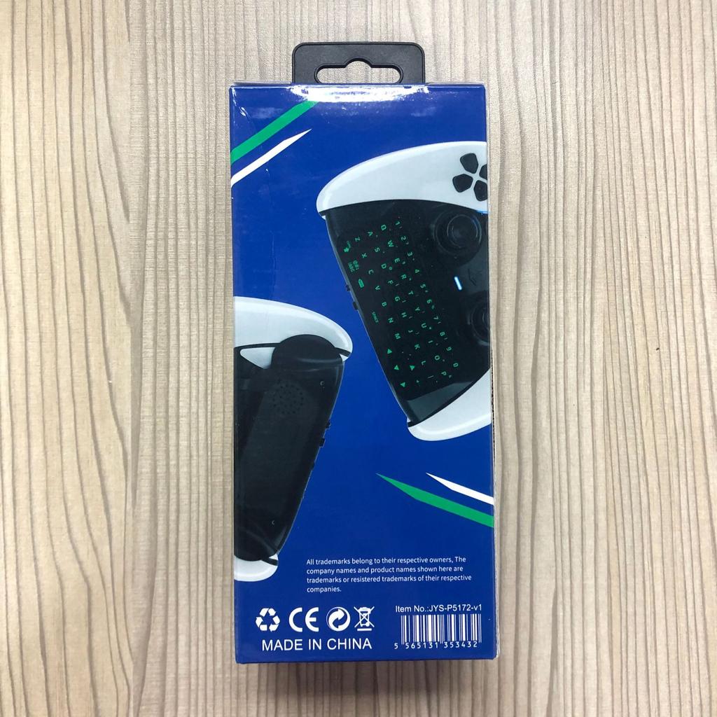 Keyboard for PS5 Edge Controller with Green Backlight, Bluetooth 3.0 Mini Portable Message Keypad Chatpad, Built-in Speaker & 3.5mm Audio Jack