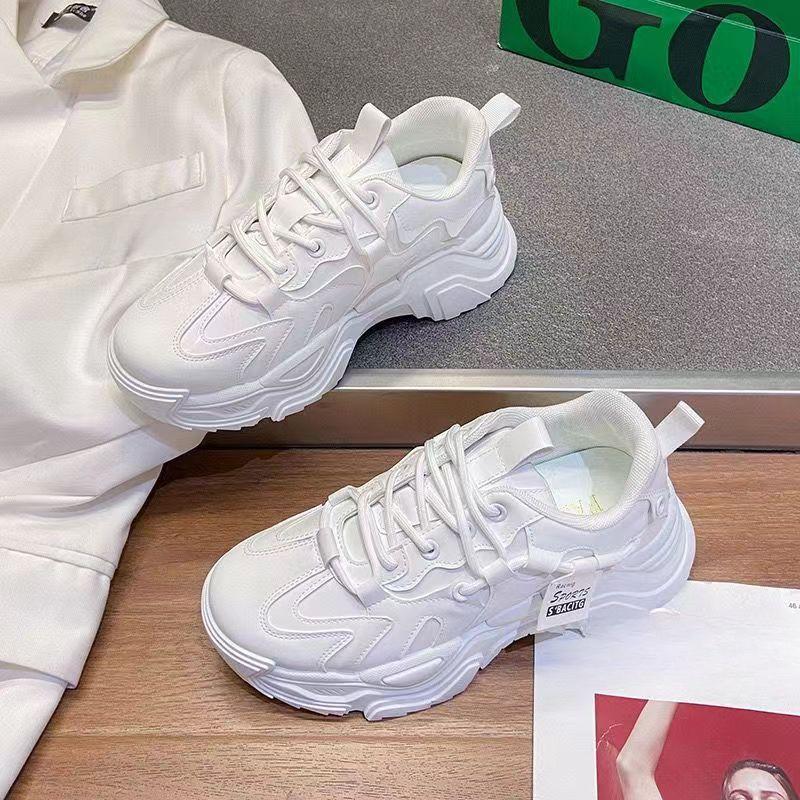 Обувь для папы, женская обувь, модная новая весенняя обувь, подходящая по размеру, увеличивающая рост, обувь на платформе, белая спортивная женская обувь