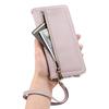 ESEBLE E11 For iPhone 17 Pro Max Case Zipper Pocket Litchi Texture Leather Phone Cover with Mirror and Wrist Strap