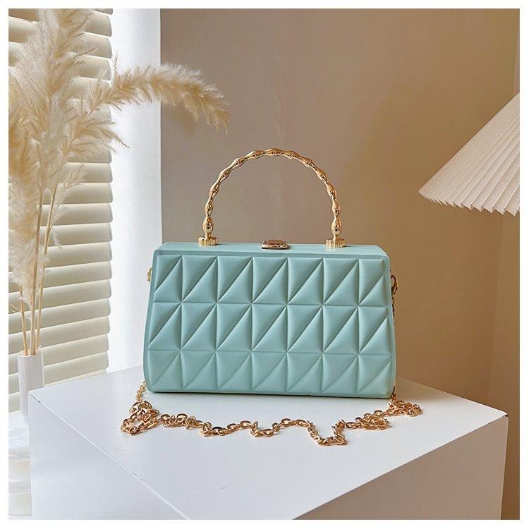 Luxury Hand Bags For Women Metal Handle Boxy Totes Fashion Quilted Pattern Bag Women's Branded Trending Famous Clutch Box Bag