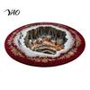 3D Optical Illusion Carpet Christmas Rug, Area Round Decorative Entryway Runner Floor Mat, Festive for Indoor Home Living Room Holiday Decoration Rug