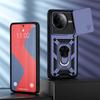 KEYSION Противоударный чехол для POCO F7 Pro Silicone+PC Slide Camera Lens Protection Ring Stand Phone Cover для Xiaomi POCO F7 Pro
