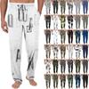 Мужские трикотажные модные повседневные брюки с напечатанным карманом, пижамные брюки