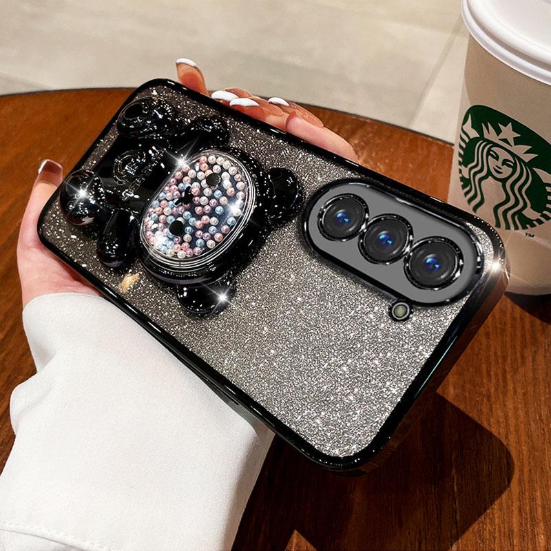 Чехол-держатель для телефона с блестящим медвежьим кронштейном для Moto G60S G60 G30 G20 G10 G22 G32 G42 G52 G62 G82 E20 E13, мягкий чехол