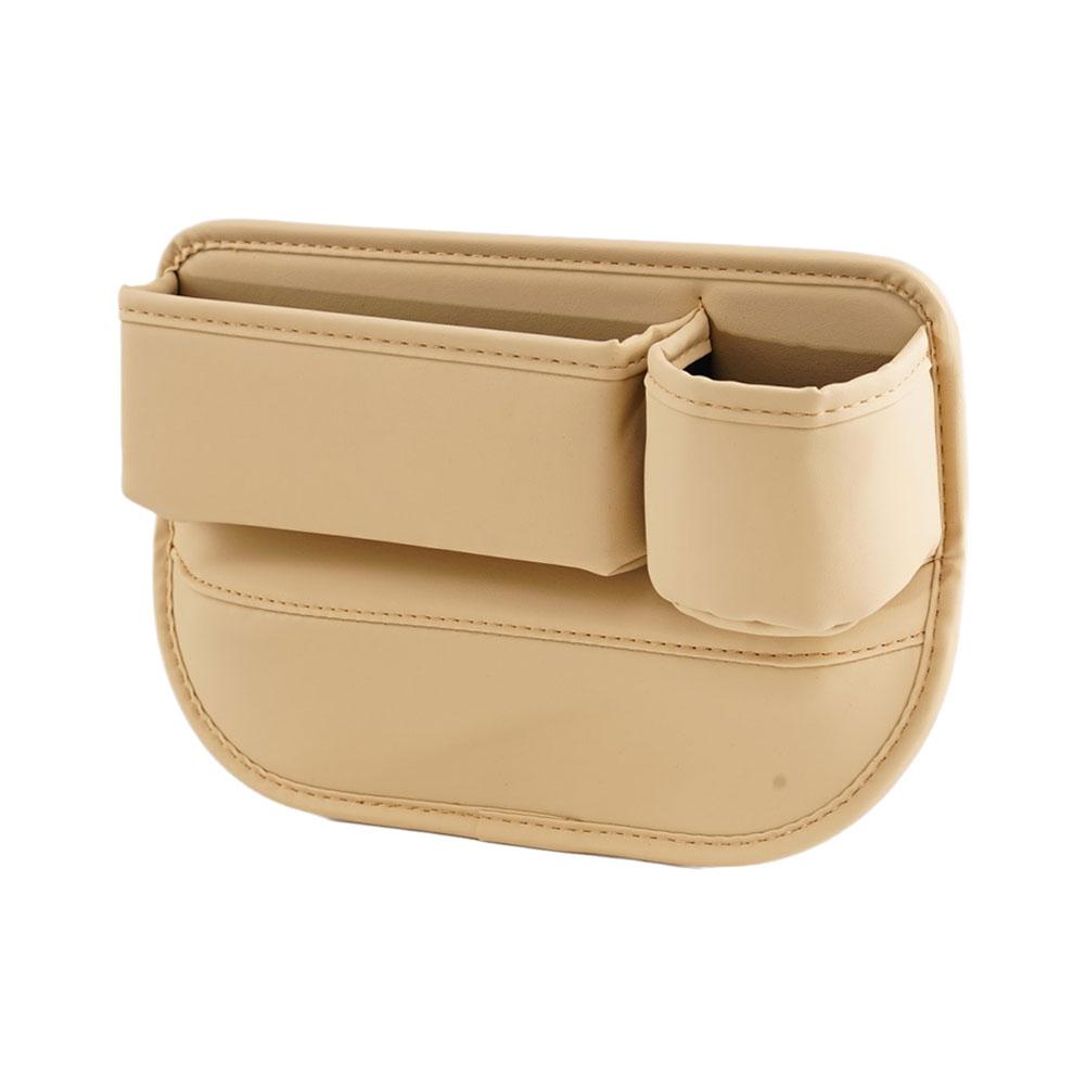 Кожаный органайзер для автомобильного сиденья, многофункциональная консоль, внутреннее отделение для хранения вещей с держателем для наполнителя, карман для хранения в автомобиле, стаканчик Cr A7S4